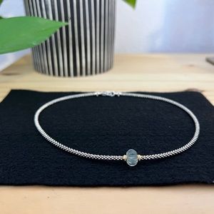 LAGOS 18K and Sterling Silver Caviar Green Amethyst Melon Bead Rope Necklace.